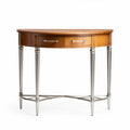 Wooden console table with stainless steel legs and single drawer 120 x 50 x 75cm