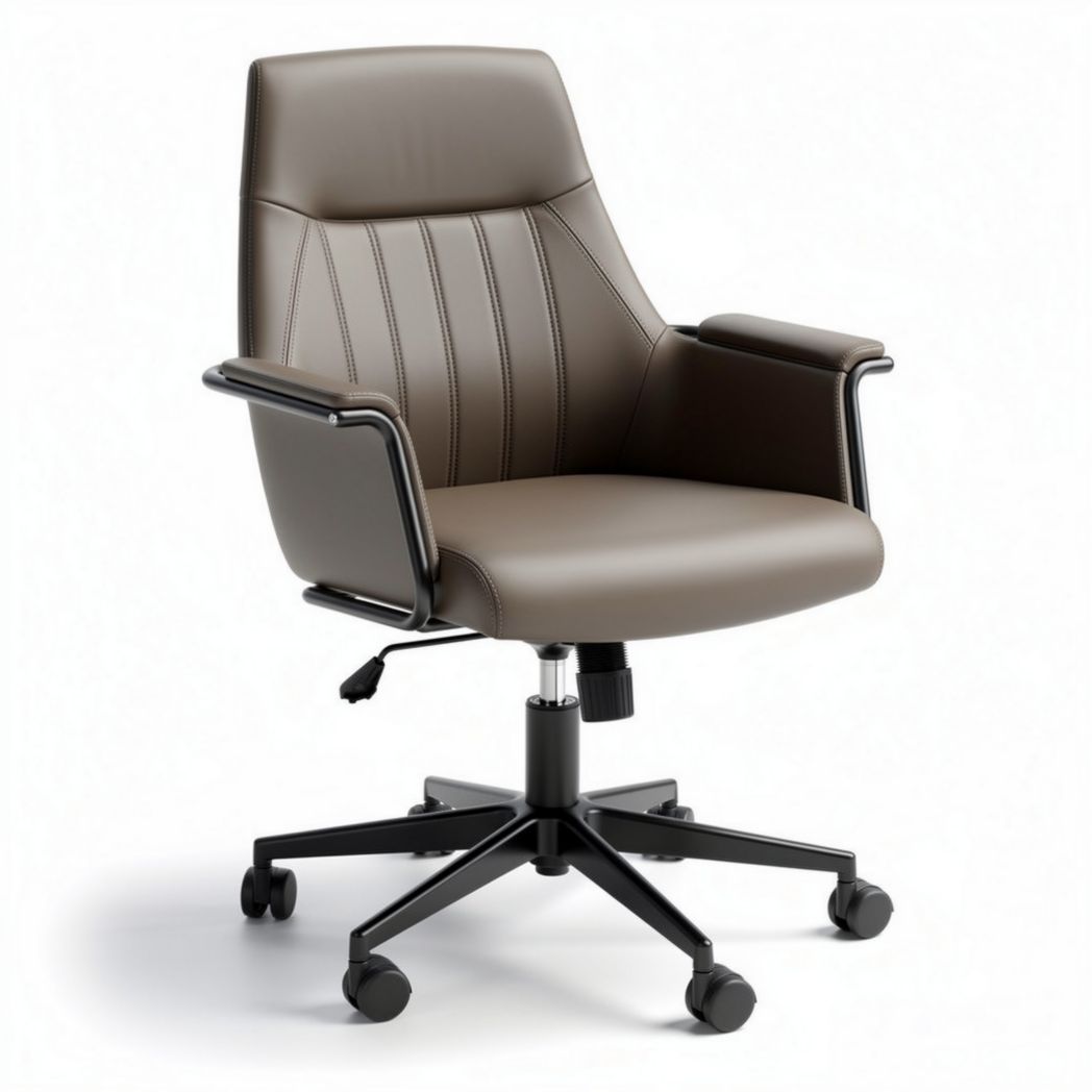 Ergonomic office chair with adjustable height and leather upholstery 65 x 60 x 110cm