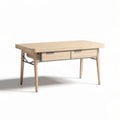 Modern coffee table with storage drawers made of natural wood 120 x 60 x 40cm