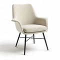 Fabric accent chair with metal legs in cream color 70 x 65 x 80cm