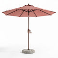 Outdoor patio umbrella with crank mechanism and adjustable height in red 250 x 250 x 240cm