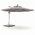 Cantilever patio umbrella with aluminum frame and gray canopy 300 x 300 x 250cm
